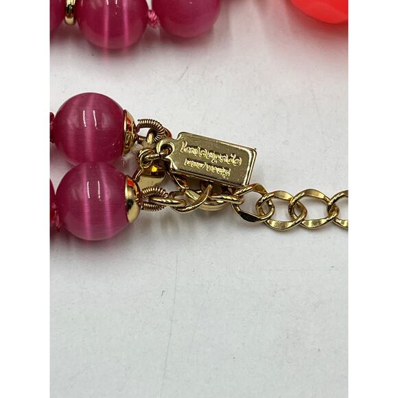 Kate Spade In the swing of things Pink Coral Beaded Tassel Long Necklace - Picture 8 of 9